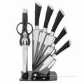 8-piece Hollow Handle Knife Set with Acrylic Knife Stand, Spray Rubber